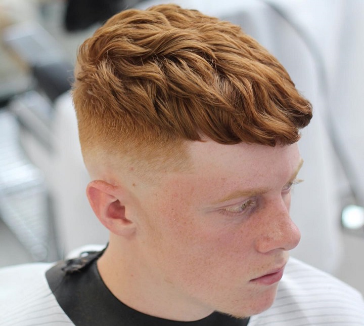 Ginger Fringe Widow's Peak Haircut