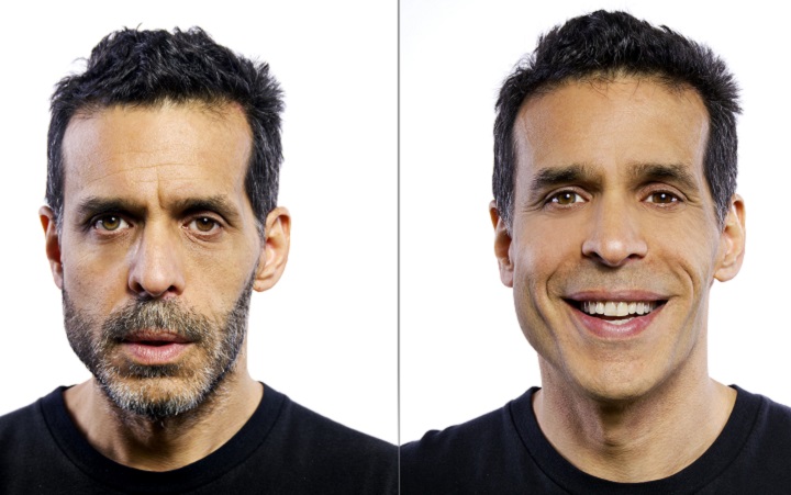 Middle-Aged Man With And Without Beard