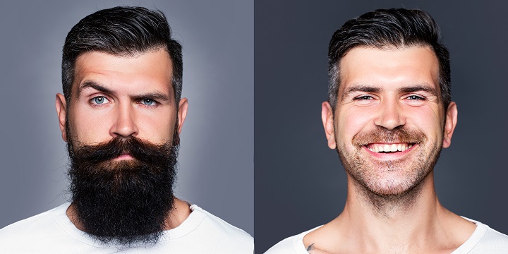 Man With And Without Beard