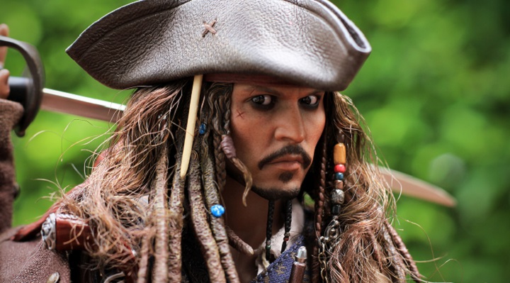 Captain Jack Sparrow Wearing Beard Ponytail