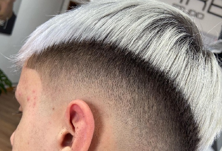 Man With Silver Buzz Haircut