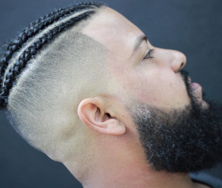 Bald Fade And Braids Undercut Hairstyle