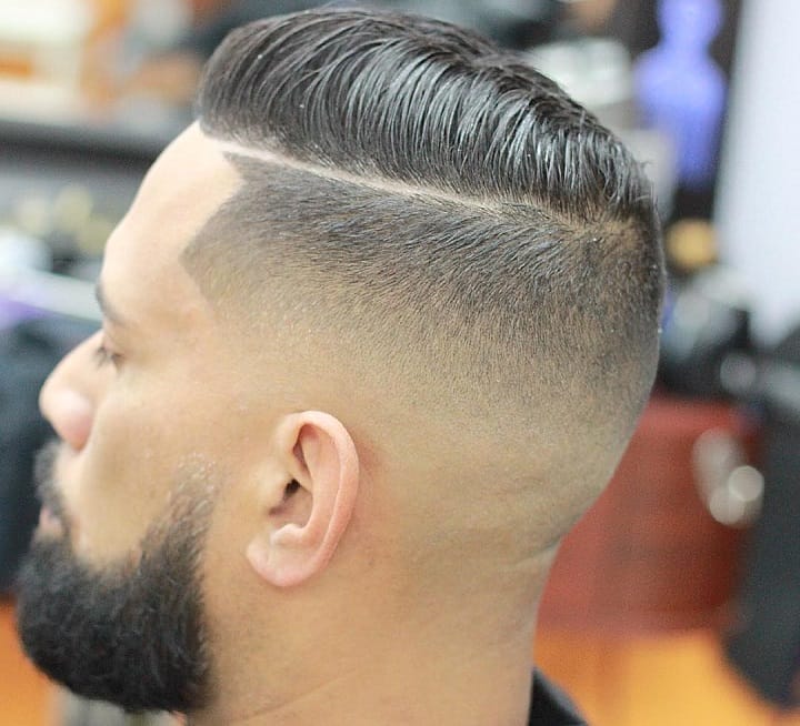 Bald Fade And Side Swept