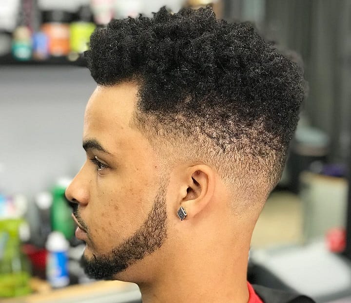Black Men’s Fade With Chinstrap 
