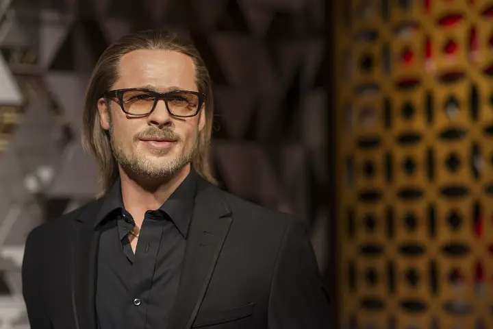 Brad Pitt With Glasses in a Black Suit