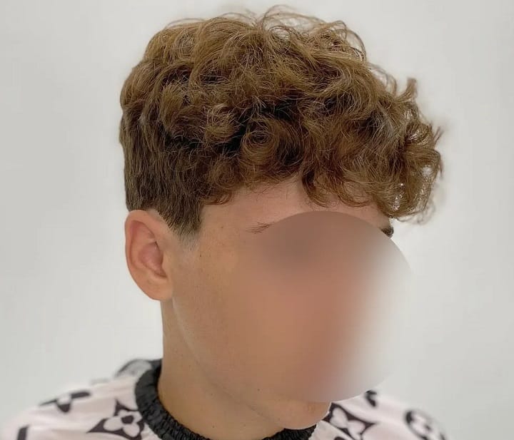 Curly Two-Block Boys Haircut
