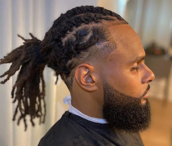 Dreadlock With Side Fades and Long Beard 