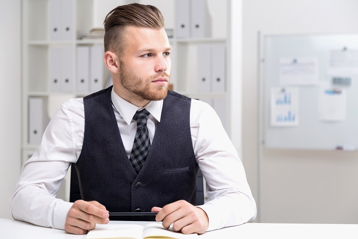 Handsome Man In a Suit With Bowtie With Stylish Haircut