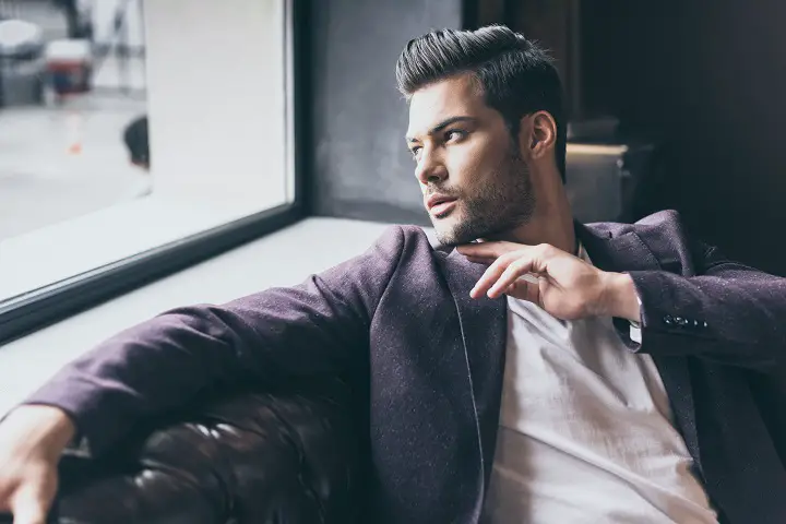 Handsome Man In a Suit With Stylish Haircut 