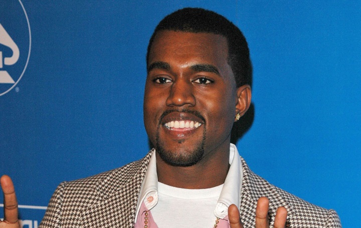 Smiling Kanye West With a Goatee Beard
