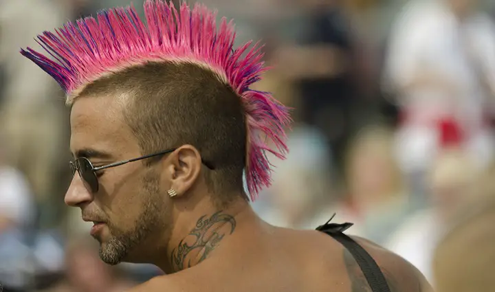 Man With Pink Highlights Mohawk