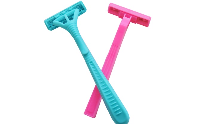 Blue and Pink Disposable Razors