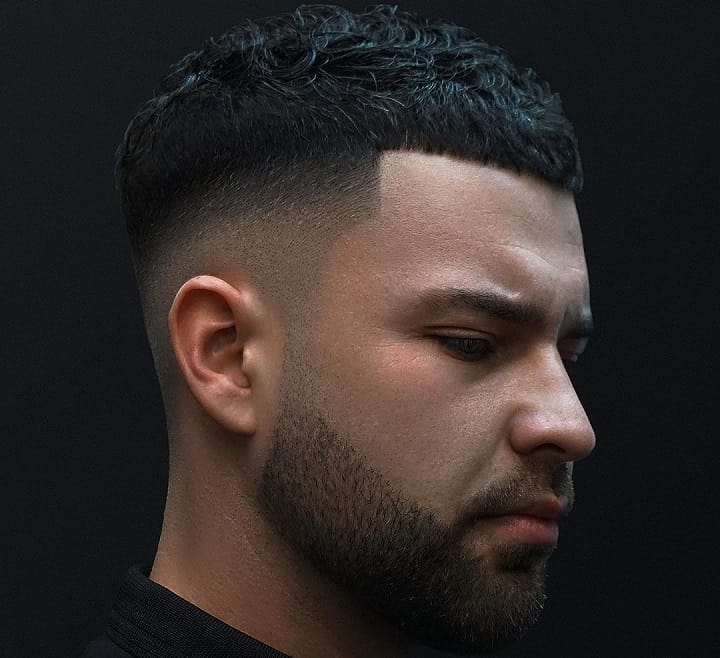 Short Textured Flat Top and Thick Stubble 