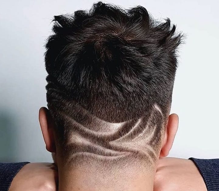 Spiky Crown And Hairtattoo Undercut Hairstyle