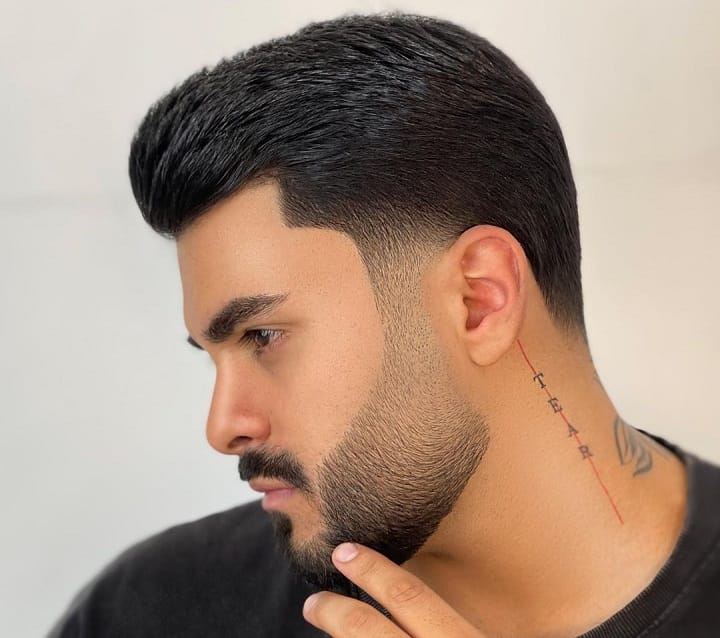 Taper Fade With Stubble 
