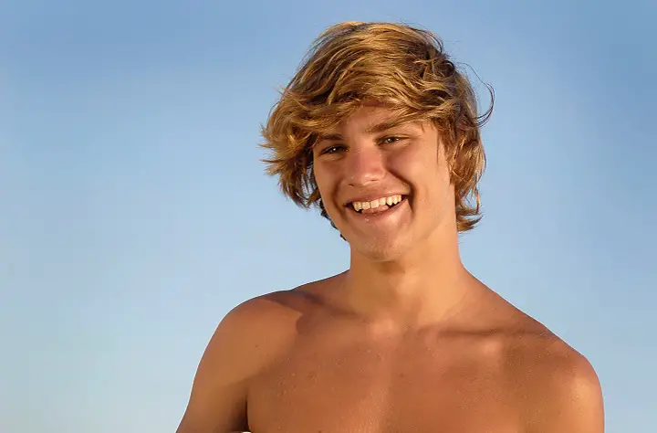 Young Surfer Man With Messy eboy Blonde Hair