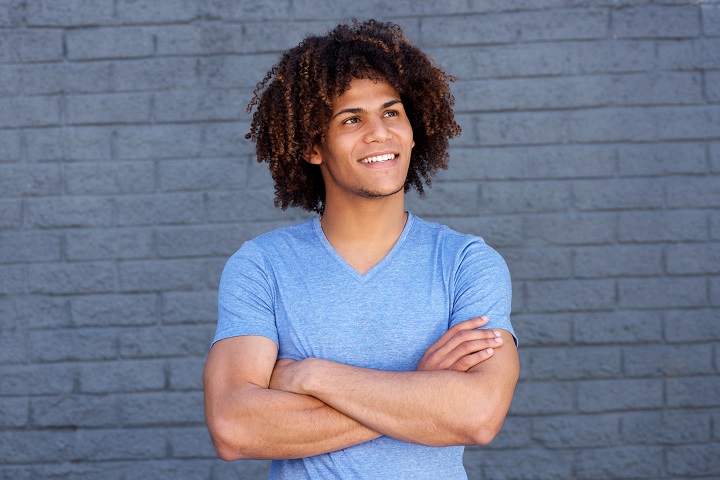 Afro Man With a Medium Length Curly Hair