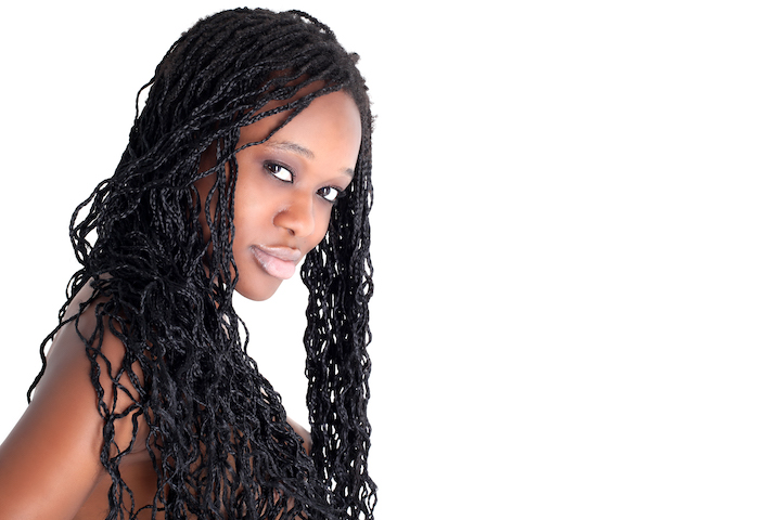 Black Woman Long Hair Microlocs