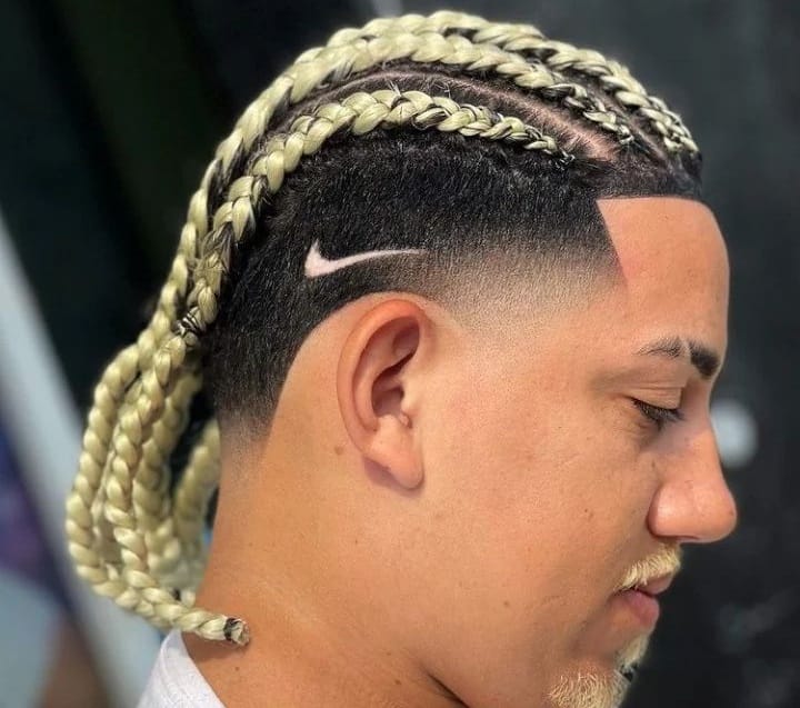 Bleached Braids And Fade