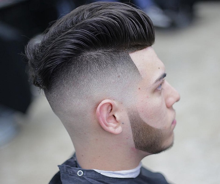 Curled Ducktail Pomp Haircut