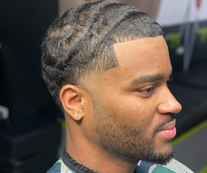 Black Man With Caeser 360 Waves Hairstyle