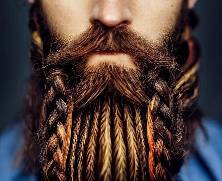 Multiple Braids In a Beard