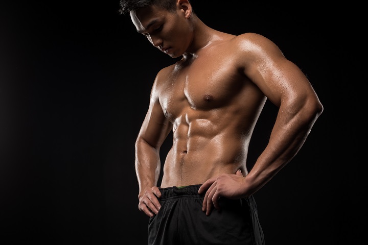 Shirtless Muscular Asian Man