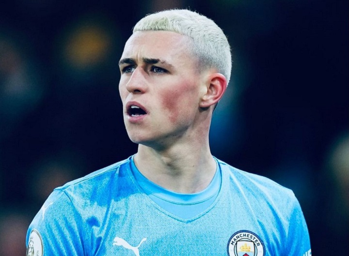 Phil Foden With Bleached Haircut