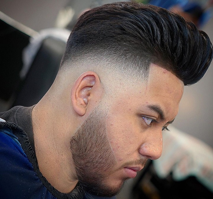Shadow Fade And Pomp Hairstyle