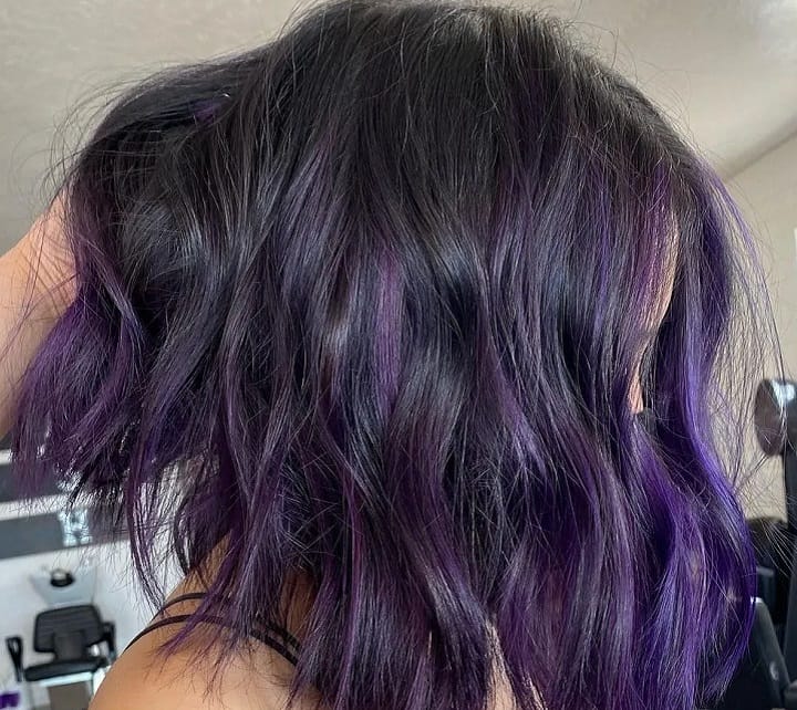 Black Hair With Purple Highlights