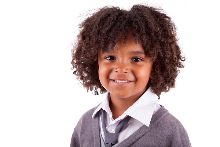 Smiling Black Boy With Afro Hairstyle