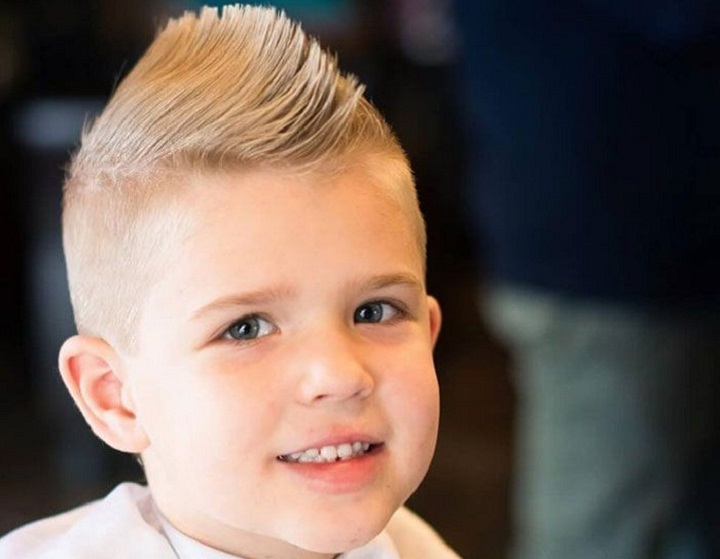 Boy With a Blonde Mohawk Haircut