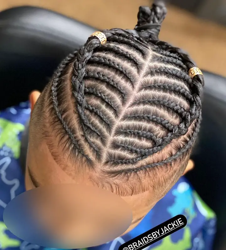 Mixed Boys Fishtail Braids And Bun