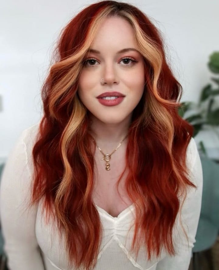 Ginger Hair With Caramel Highlights 