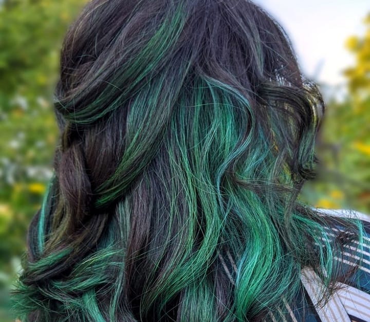 Green Black Hair Colors