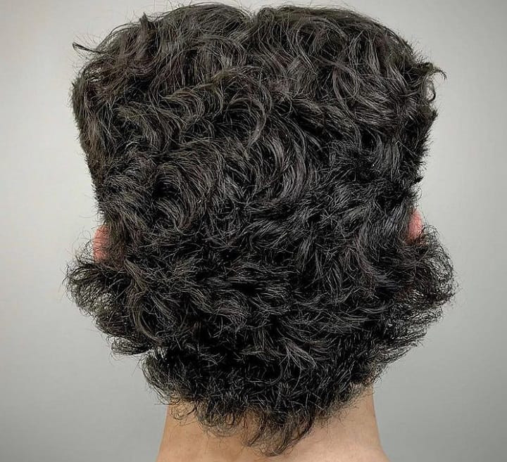 Long Perm Mullet Hairstyle 