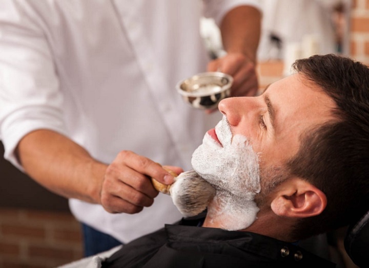Shaving a Customer in a Barbershop