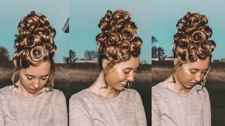 Pin Curl Pigtail Hairstyle