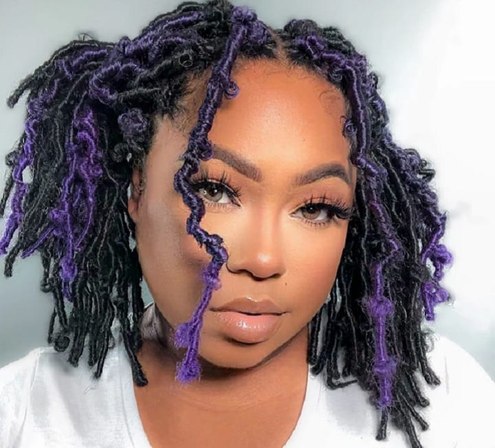 Purple Ombre On Butterfly Hair Locs