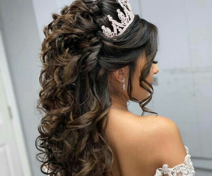 Bride With a Tied Up Quinceanera Hairstyles