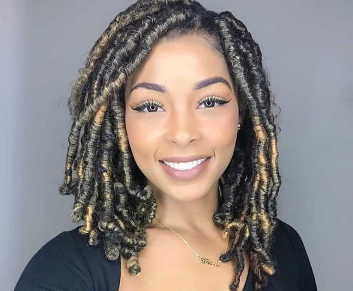 Black Woman With Locs Layers Hairstyle