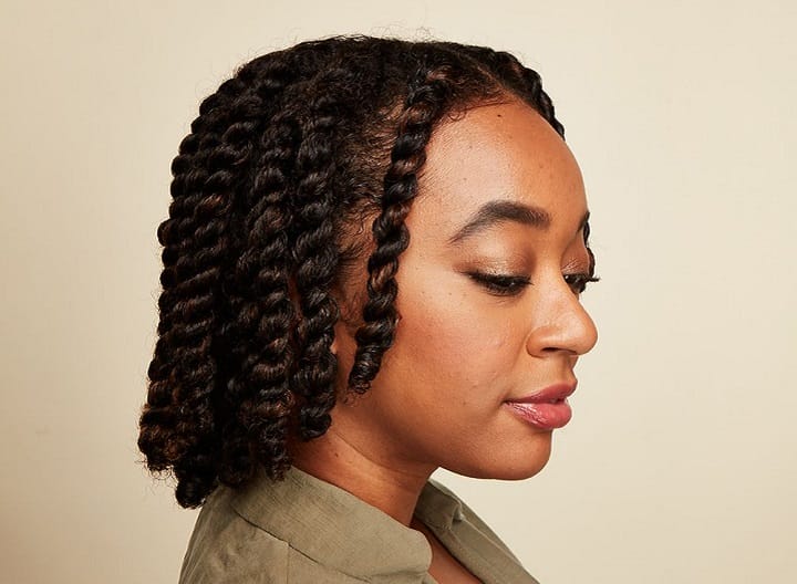 Black Woman With Rope Twists Hairstyle
