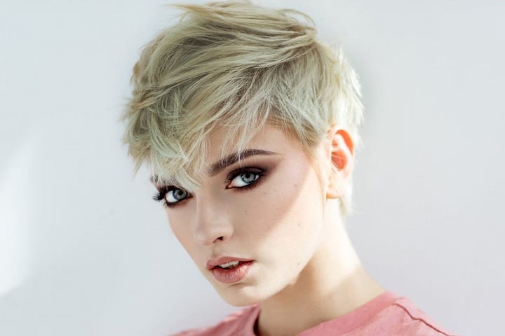 Girl With a Side Swept Pixie Cut Look