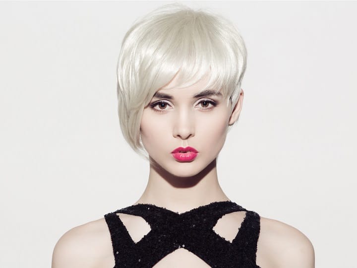 Girl With Short Bixie With Blended Layers Haircut