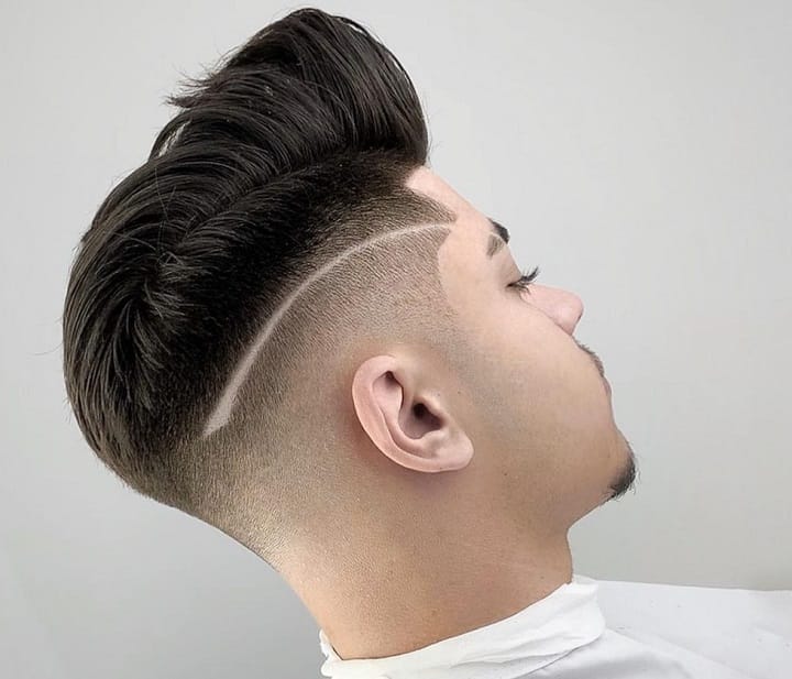 Hard Fade And Side Pomp