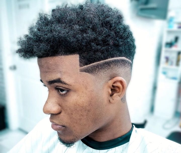 Shape-Up Burst Fade and Curly Afro 