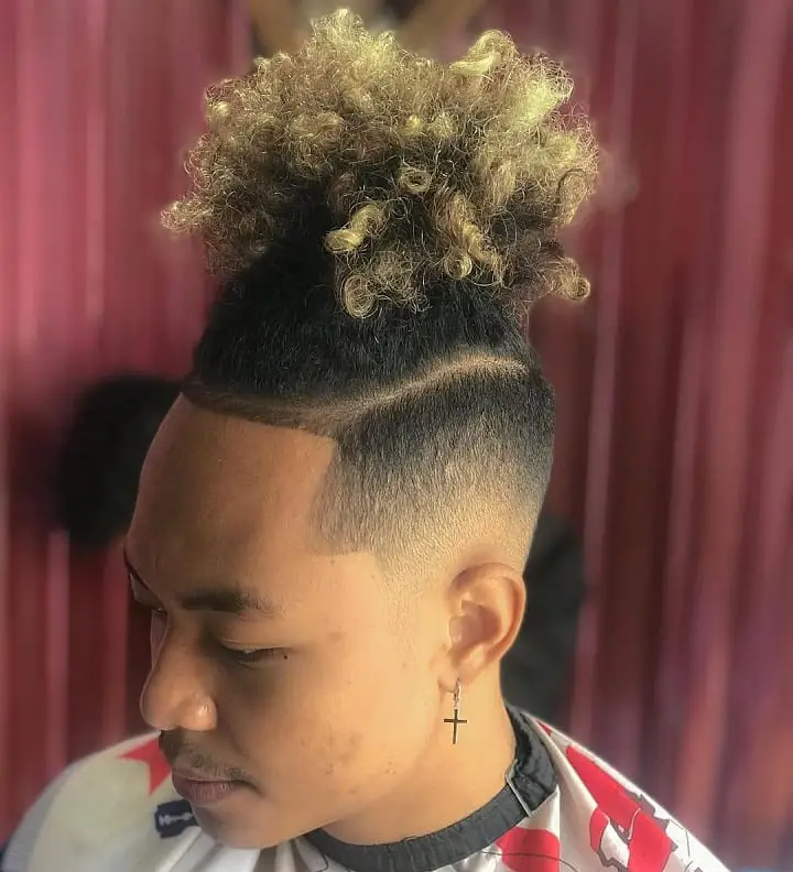 Bleached Curly Top Bun