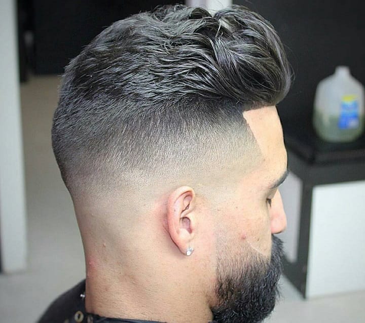Long Textured Comb-Over With High Fade 