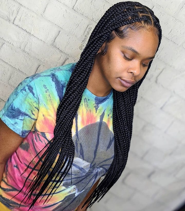 Natural Black Baddie Long Braids