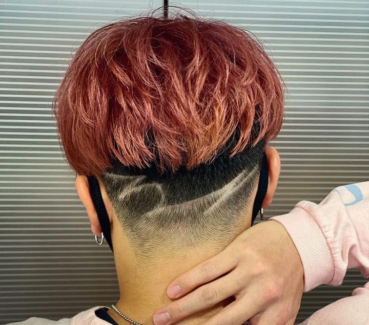 Red Bowl Cut With Design